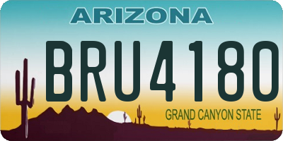 AZ license plate BRU4180