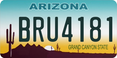 AZ license plate BRU4181
