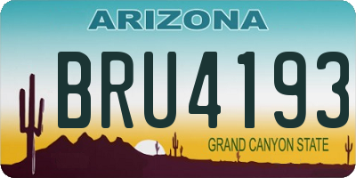 AZ license plate BRU4193
