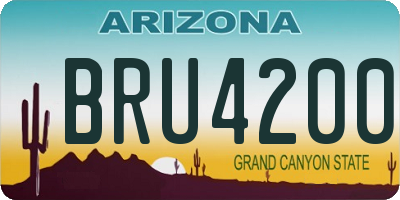 AZ license plate BRU4200