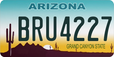 AZ license plate BRU4227
