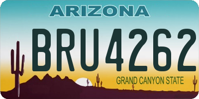 AZ license plate BRU4262