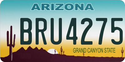 AZ license plate BRU4275
