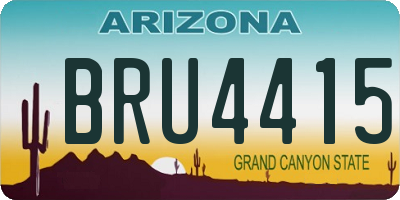 AZ license plate BRU4415