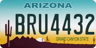 AZ license plate BRU4432