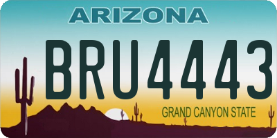 AZ license plate BRU4443