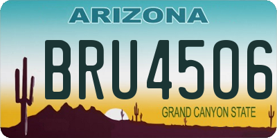 AZ license plate BRU4506