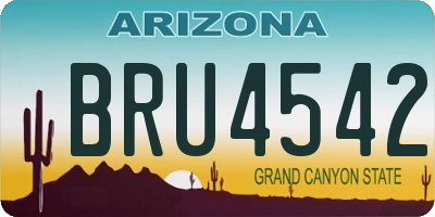 AZ license plate BRU4542
