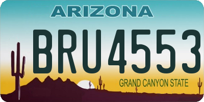 AZ license plate BRU4553