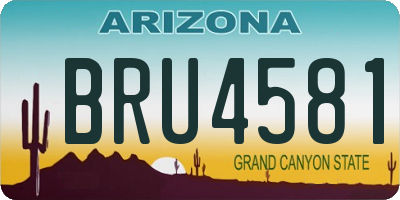 AZ license plate BRU4581