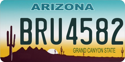 AZ license plate BRU4582