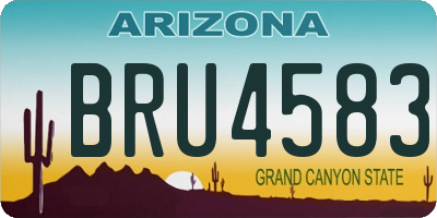 AZ license plate BRU4583