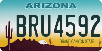 AZ license plate BRU4592
