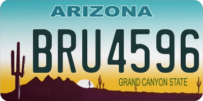 AZ license plate BRU4596