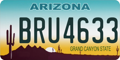 AZ license plate BRU4633