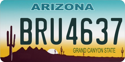 AZ license plate BRU4637