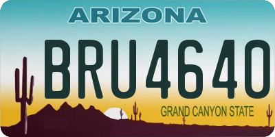 AZ license plate BRU4640