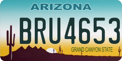 AZ license plate BRU4653