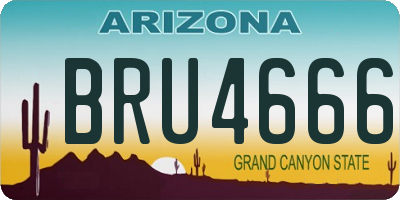 AZ license plate BRU4666