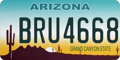 AZ license plate BRU4668