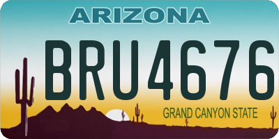 AZ license plate BRU4676