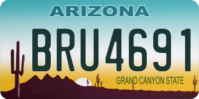 AZ license plate BRU4691