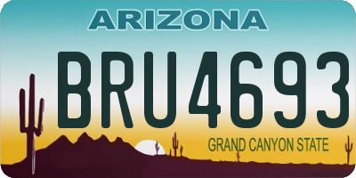AZ license plate BRU4693