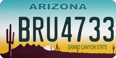 AZ license plate BRU4733