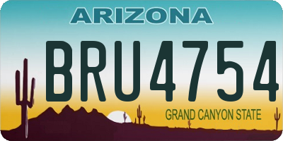 AZ license plate BRU4754