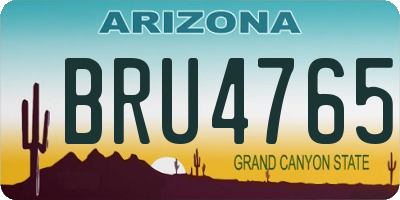 AZ license plate BRU4765