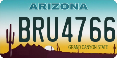 AZ license plate BRU4766