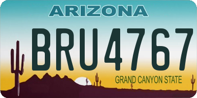 AZ license plate BRU4767