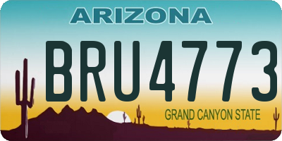 AZ license plate BRU4773