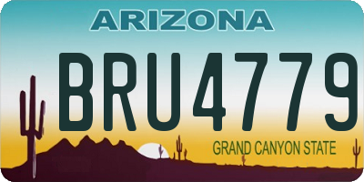 AZ license plate BRU4779
