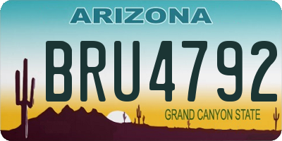AZ license plate BRU4792