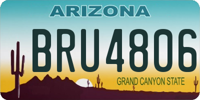 AZ license plate BRU4806