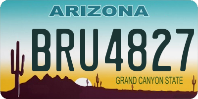 AZ license plate BRU4827
