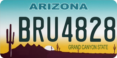 AZ license plate BRU4828
