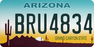 AZ license plate BRU4834