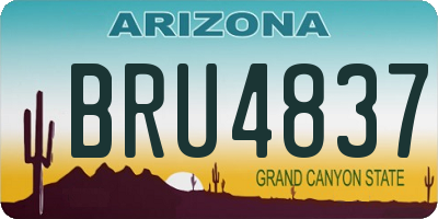 AZ license plate BRU4837