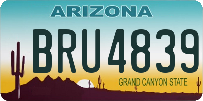 AZ license plate BRU4839