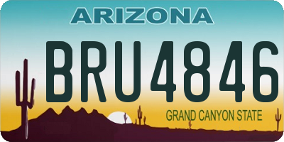 AZ license plate BRU4846