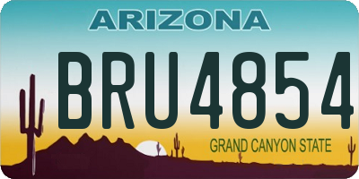 AZ license plate BRU4854