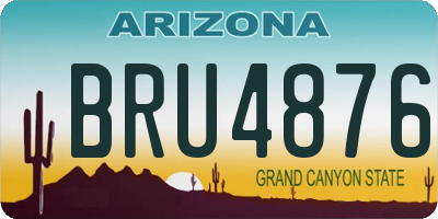 AZ license plate BRU4876