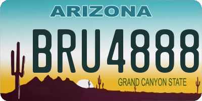 AZ license plate BRU4888