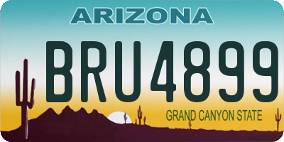 AZ license plate BRU4899