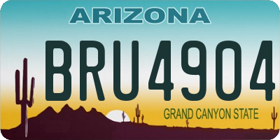 AZ license plate BRU4904