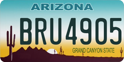 AZ license plate BRU4905