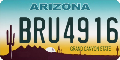 AZ license plate BRU4916