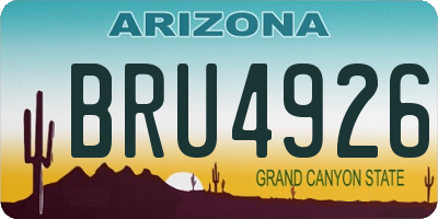 AZ license plate BRU4926
